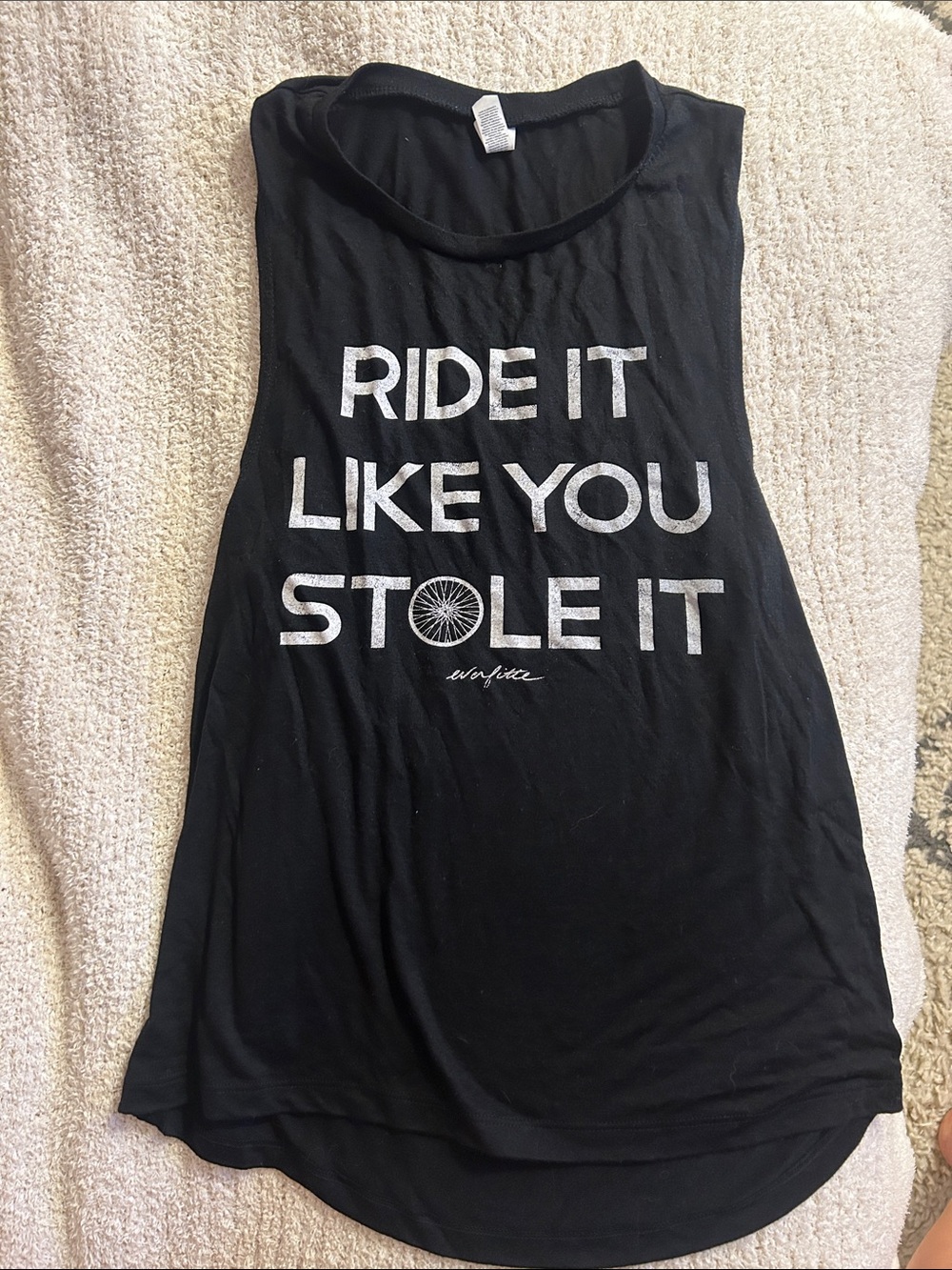 Everfitte Black Muscle Tee with White Slogan